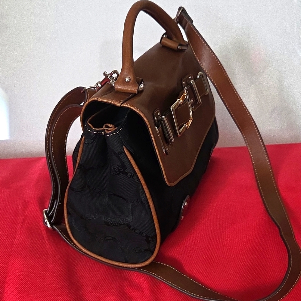 ❤️❤️ CHAPS Jacquard Fabric 2 Tone Crossbody/ Handle Bag - Picture 3 of 6